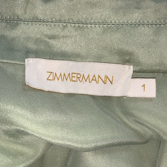 Zimmermann Silk Ruffle Wrap Dress Sage Green Size 1/ US 6 - Picture 11 of 12